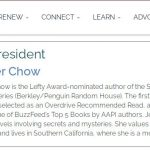 Jennifer Chow as Vice President of Sisters in Crime national board (short bio listed)