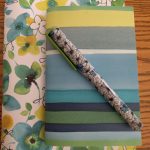 Flower journal and striped journal with matching floral pen